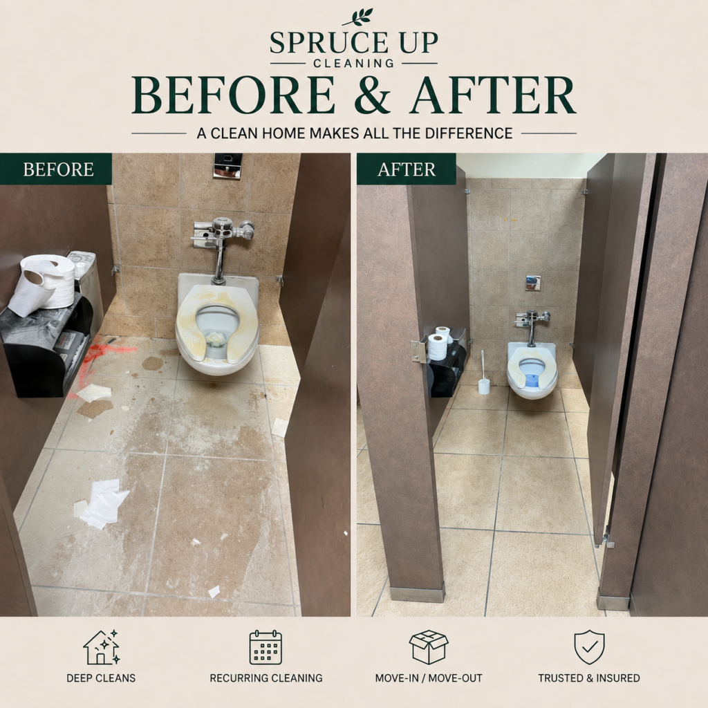 Al Pearl before and after bathroom stall
