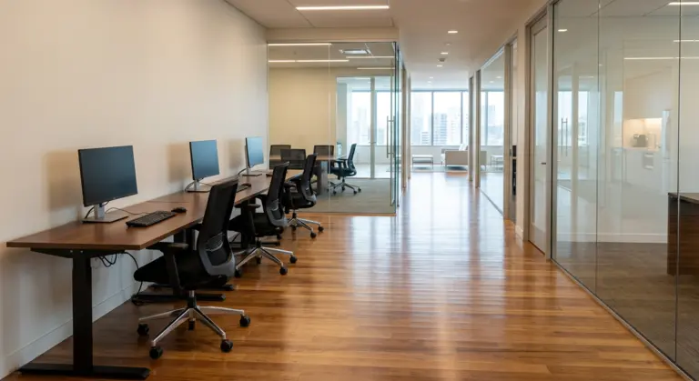 Clean and organized office after professional commercial cleaning