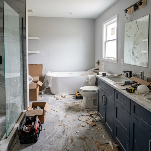 post construction bathroom remodel