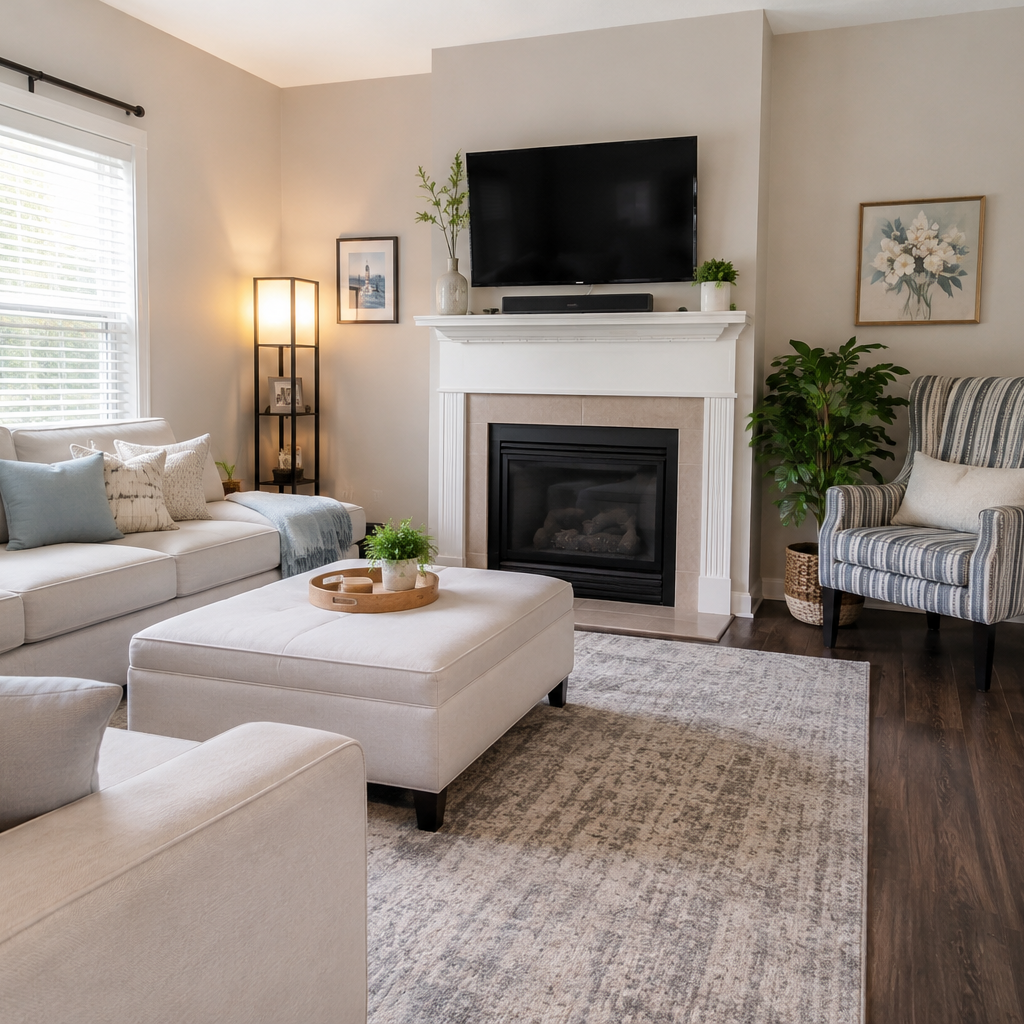 Tulsa County house cleaning deep clean living room